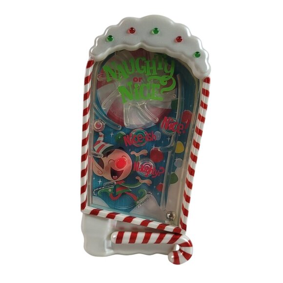 Hallmark Christmas Ornament Naughty or Nice Pinball Magic Light Sound 2014 WORKS - Picture 3 of 12